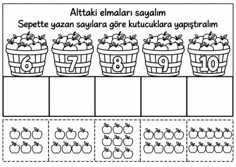 Rakamlarla Sayma ve Eşleştirme Materyali (1-10)