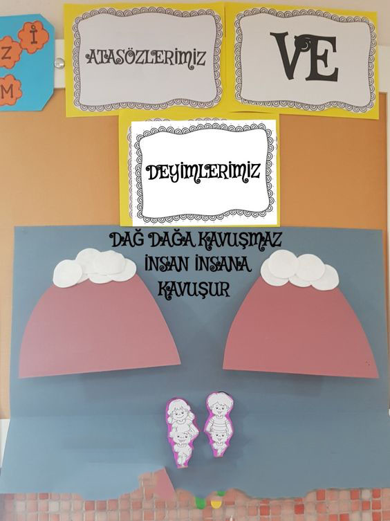 Öğretici Poster: Atasözleri ve Deyimlerimiz - Dağ Dağa Kavuşmaz, İnsan İnsana Kavuşur