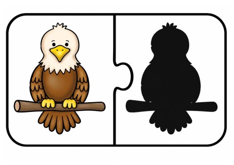 Eğitici Puzzle Görseli: Kartalda Bitiş Noktası ve Silueti