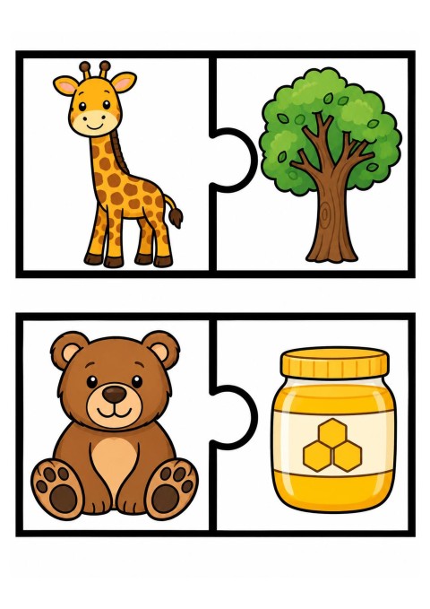 Hayvanlar ve Doğa: Zebra, Ağaç, Ayı, Bal Kavanozu