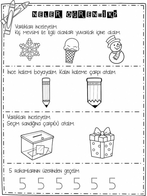 Kış Mevsimi Aktiviteleri ve Sayılar Üzerinde Çalışma