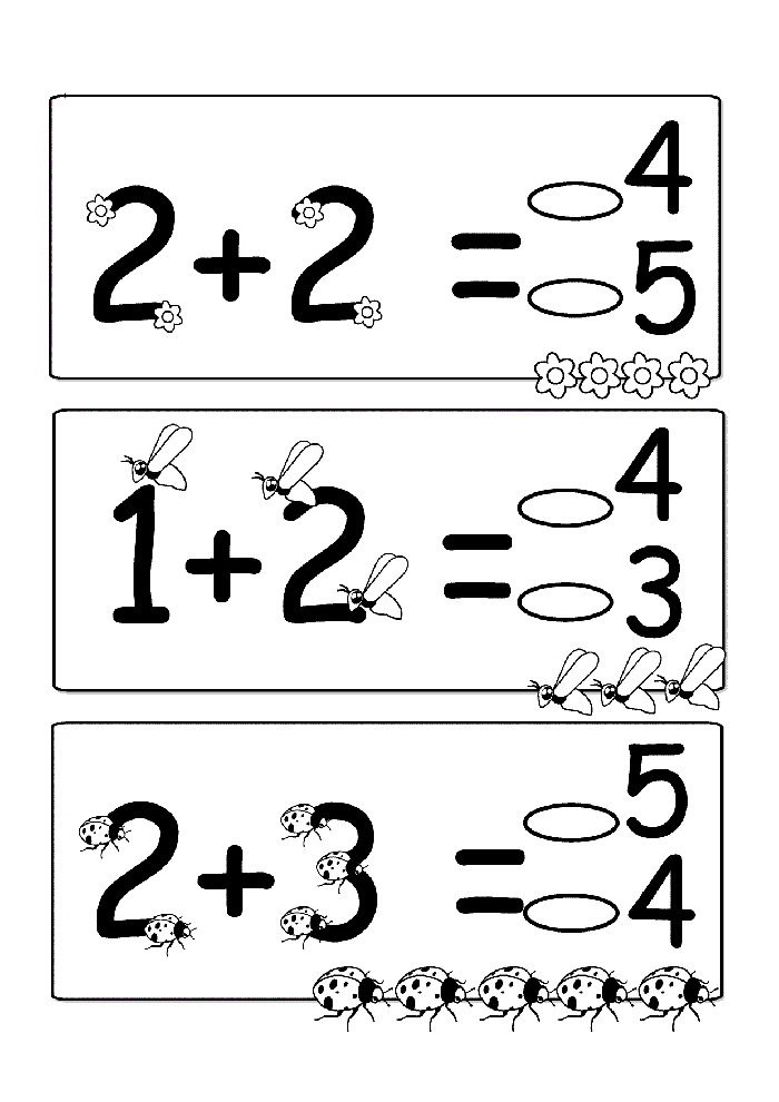Eğitim Materyali: Temel Toplama İşlemleri (2+2=4, 1+2=3, 2+3=5) - Rakamlar ve Hayvanlar ile Matematik Alıştırmaları
