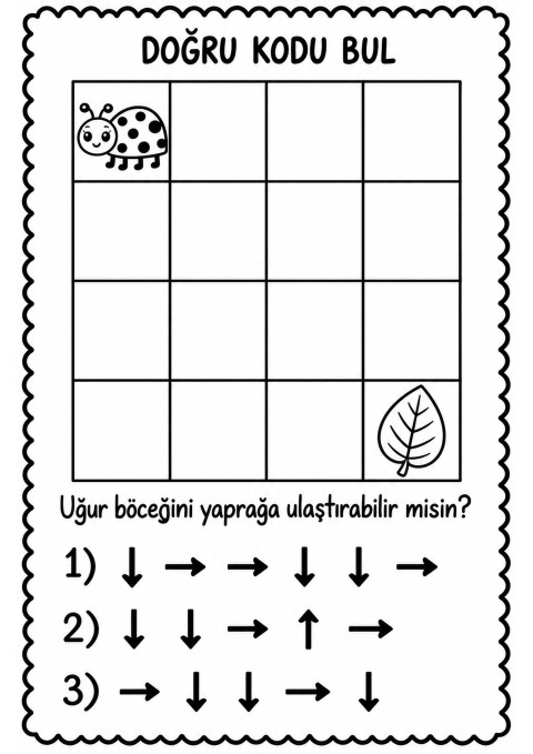 Kodlama ve Yön Bulma: Uğur Böceği ile Yaprağa Ulaşma Aktivitesi