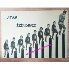 Çocuklar İçin Eğitim Materyali: Atatürk Temalı Adım Adım İlerleme Görseli