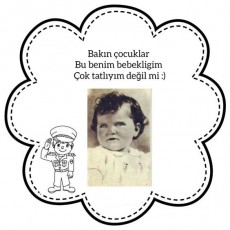 Tarihi Bebek Fotoğrafı ve Karikatür Figürü ile Eğitici Materyal