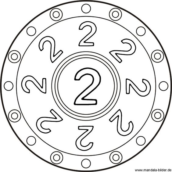 Sayı 2 Temalı Mandala Çizimi - 2 (İki)