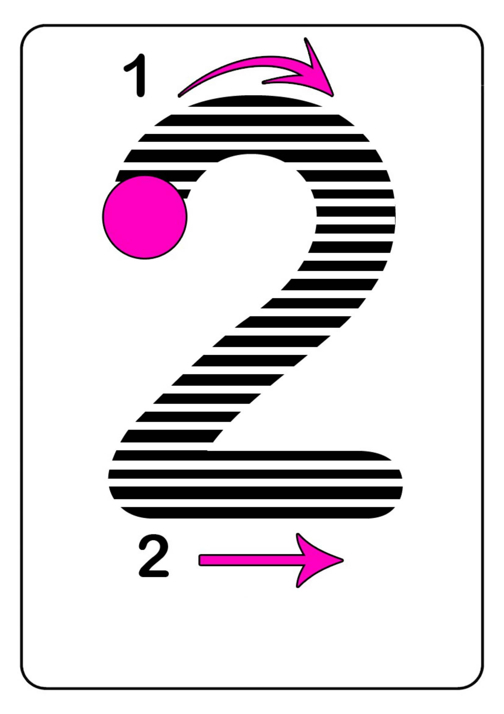 Eğitici Kart: Rakam 2 Yazma ve Tanıma - 2 (İki)