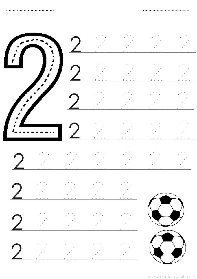 Sayı ve Nesne Eğitim Materyali: 2 Sayısı ile Futbol Topları