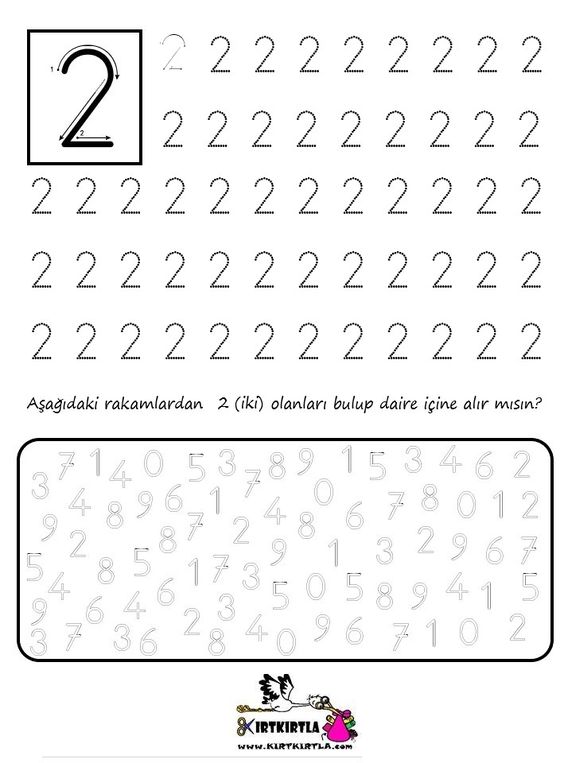 2 Rakamı Eğitimi: 2 (İki) Sayısını Bulma ve Daireye Alma Etkinliği