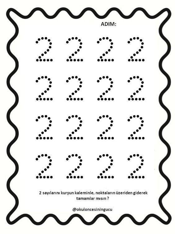 2 Sayısı Nokta Takibi Çalışması - Sayı Eğitimi