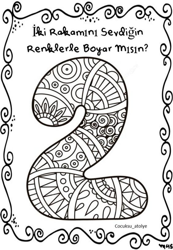 İki Rakamını (2) Boyama Etkinliği - Eğlenceli Renklerle Öğrenme
