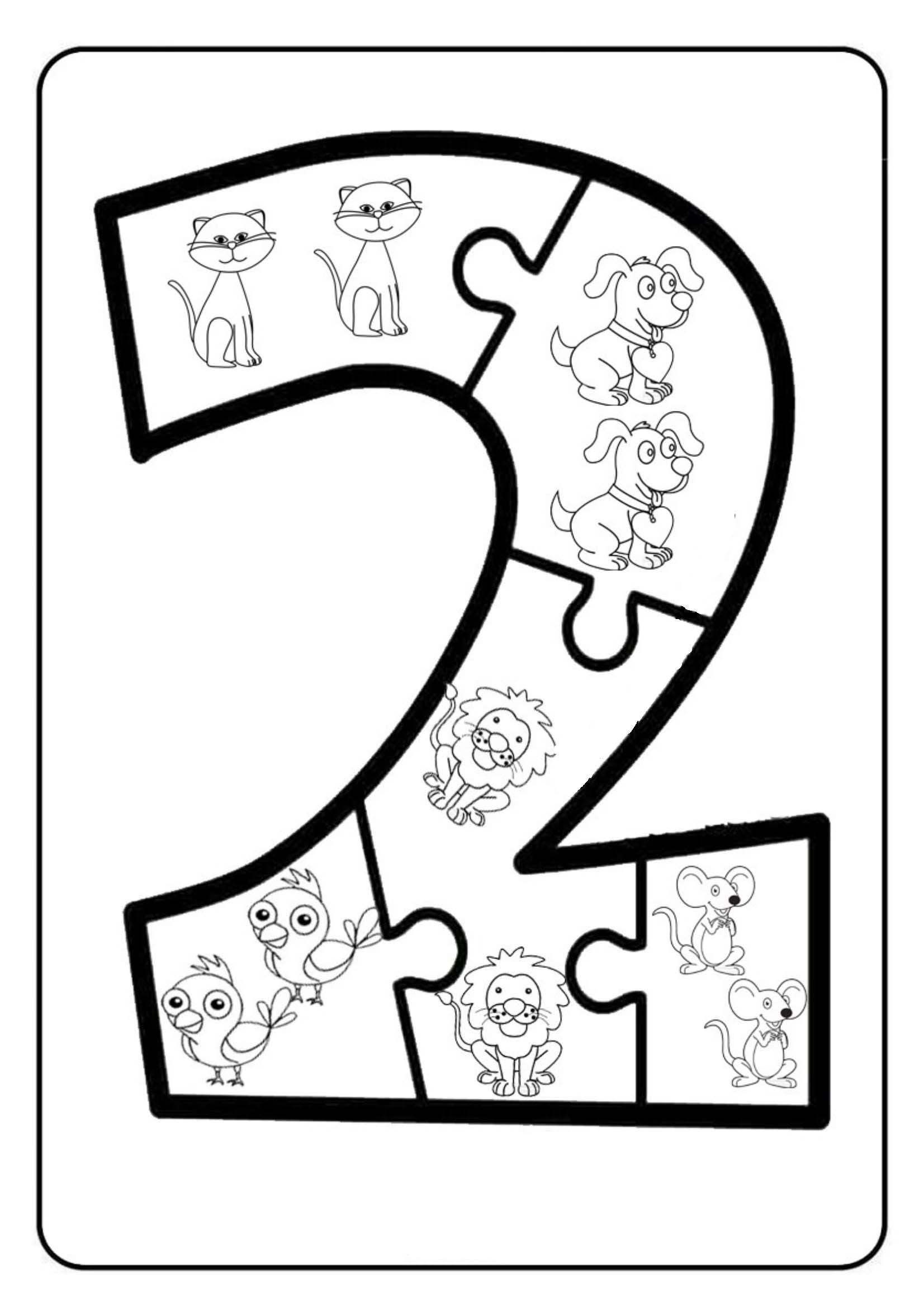 Hayvanlar ve Sayı 2 Eğitici Puzzle