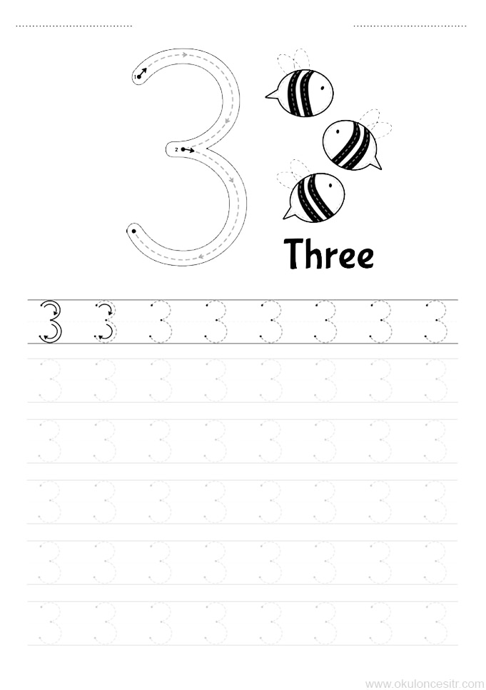 3-Three-Early Math Practice-Number Writing and Counting Activity