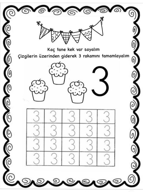 Rakam Öğretimi: 3 Sayısı ve Kekler