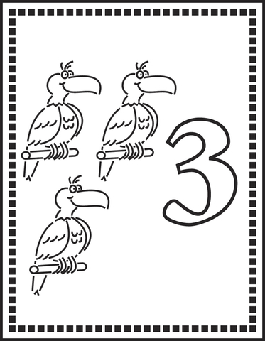 3 CUTE BIRDS LEARNING NUMBERS