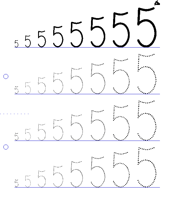 Sayma Ve Yazma Alıştırmaları: 5 Rakamı (5, 5, 5, 5, 5, 5, 5, 5, 5)