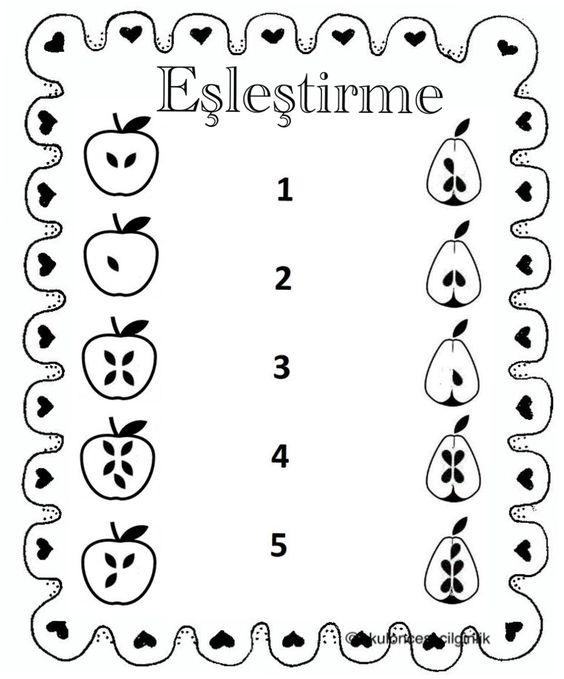 Eşleştirme: Elmalar ve Armutlar - 5 Haneli Eğitim Materyali