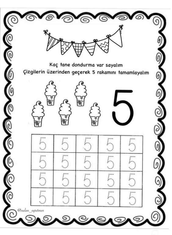 Donurma Sayma ve 5 Rakamı Tamamlama Etkinliği