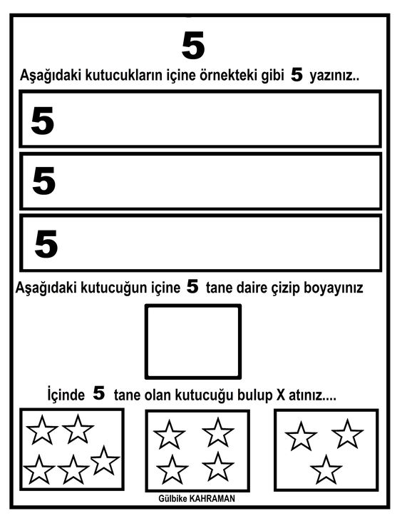 1-5 Arası Matematiksel Kavramlar: '5' Sayısı ile Etkileşimli Öğrenme Etkinliği