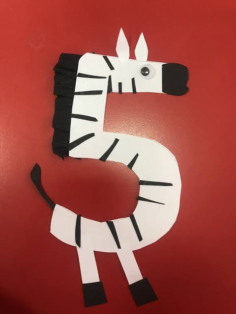Eğitsel Zebra Şekli: 5 (Beş) Rakamı ve Zebra Teması