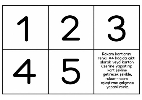 Rakam Kartları Eğitimi: 1'dan 5'e Sayı Eşleştirme Etkinliği