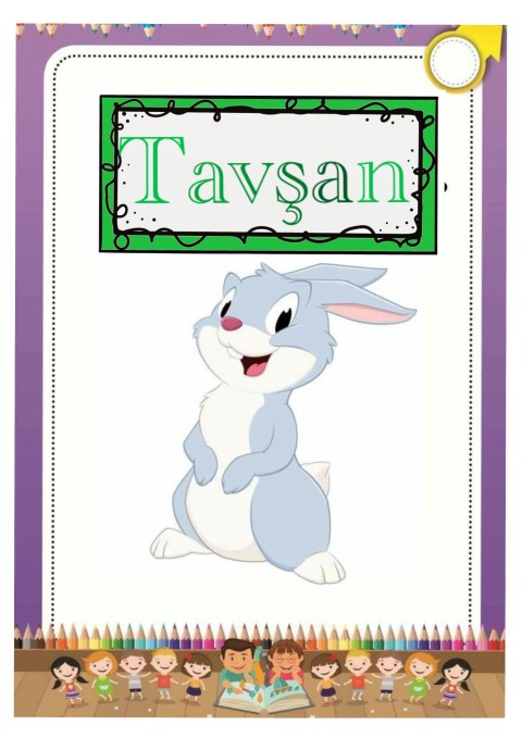 Tavşan - Renkli Eğitici Kart