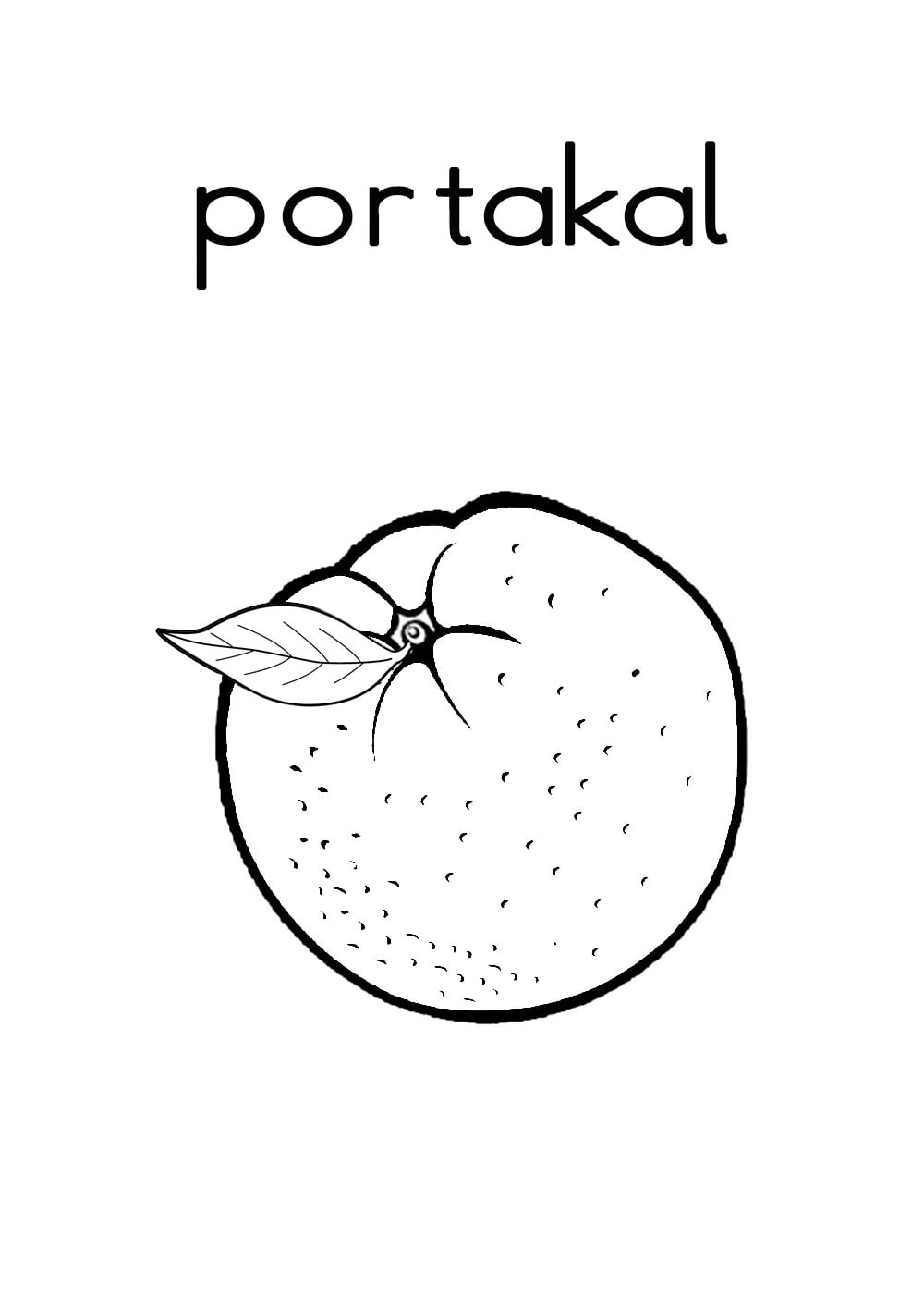 Portakal - 1 (Portakal meyvesi ve yazılı metin)