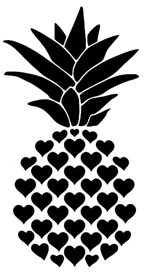Ananas Figürü İçinde Kalp Motifleri - 1 Adet