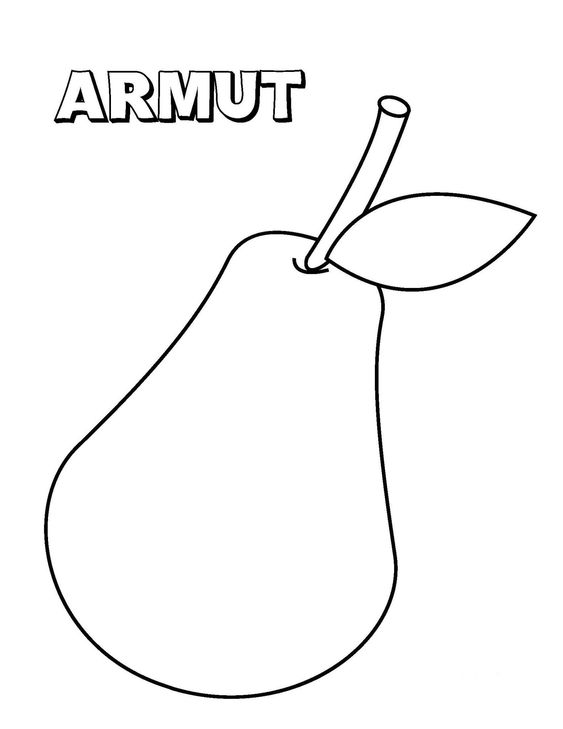 ARMUT - Armut Meyvesi Eğitici Boyama Sayfası