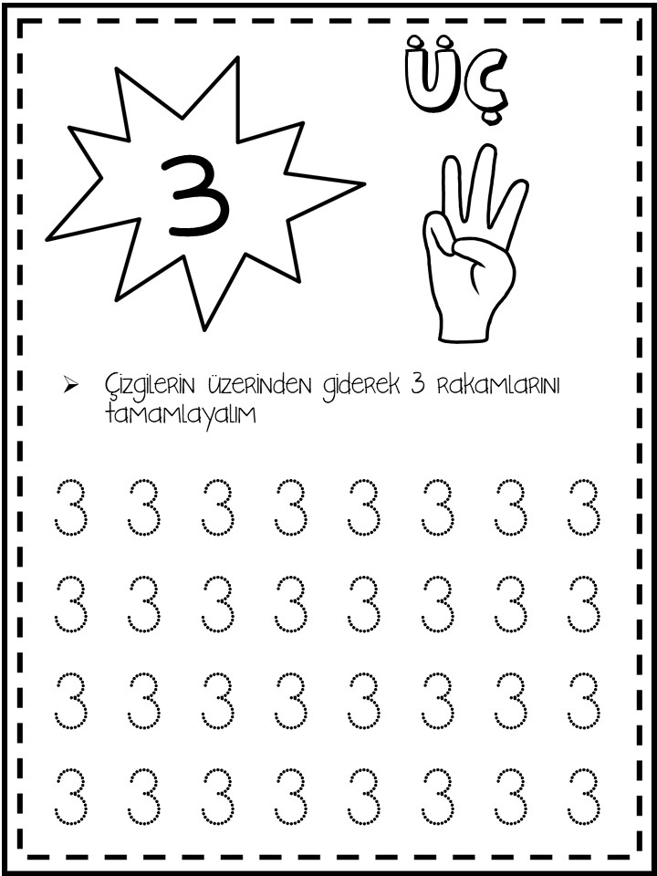 Üç Rakamı Öğrenme Etkinliği