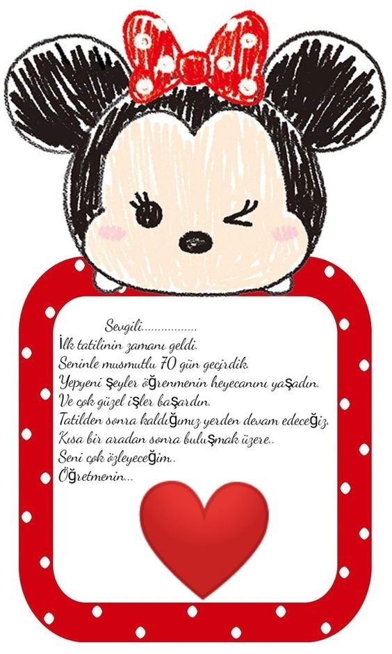 Minnie Mouse Temalı Tatil Notu: 70 Günlük Tatil Tecrübesi