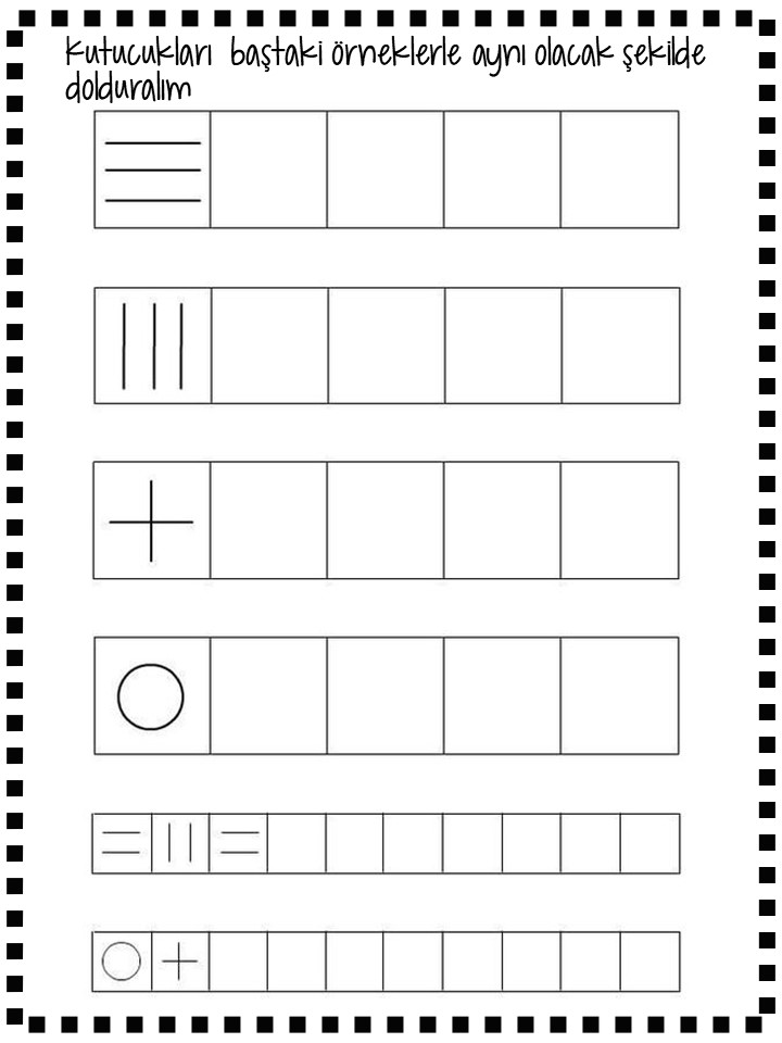 Şematik Şekil Tamamlama Çalışması - Matematik Eğitimi