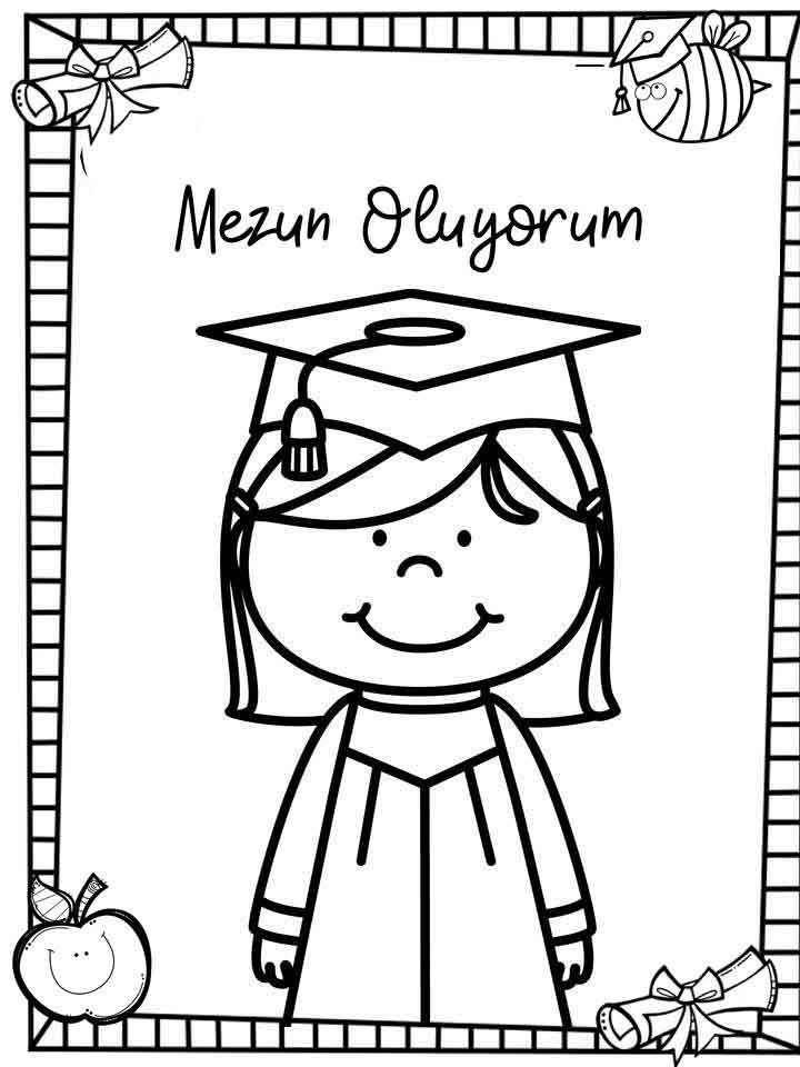 Mezun Oluyorum - Mezuniyet Temalı Boyama Kitabı İçeriği
