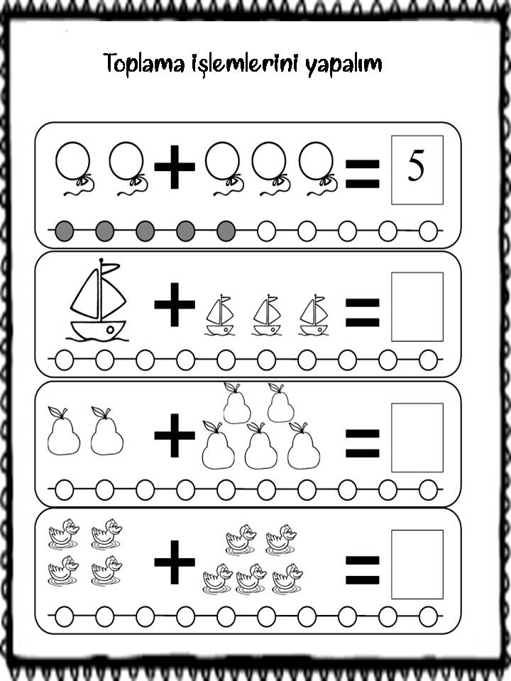 Toplama İşlemleri: Renkli Balonlar, Yelkenli, Armutlar ve Ördekler ile Temel Matematik Öğretimi