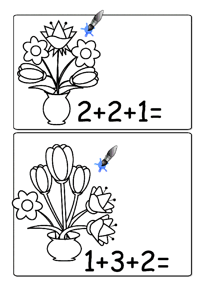 Çiçekler ve Matematik: 1+3+2 ve 2+2+1 Toplama İşlemleri