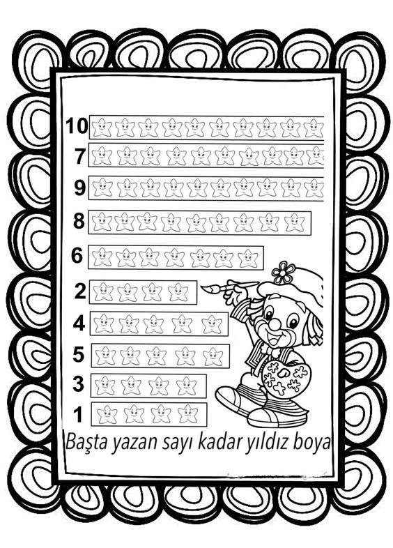 Yıldız Boyama Etkinliği: Sayı Öğrenme ve Renklerle Anlayış Geliştirme