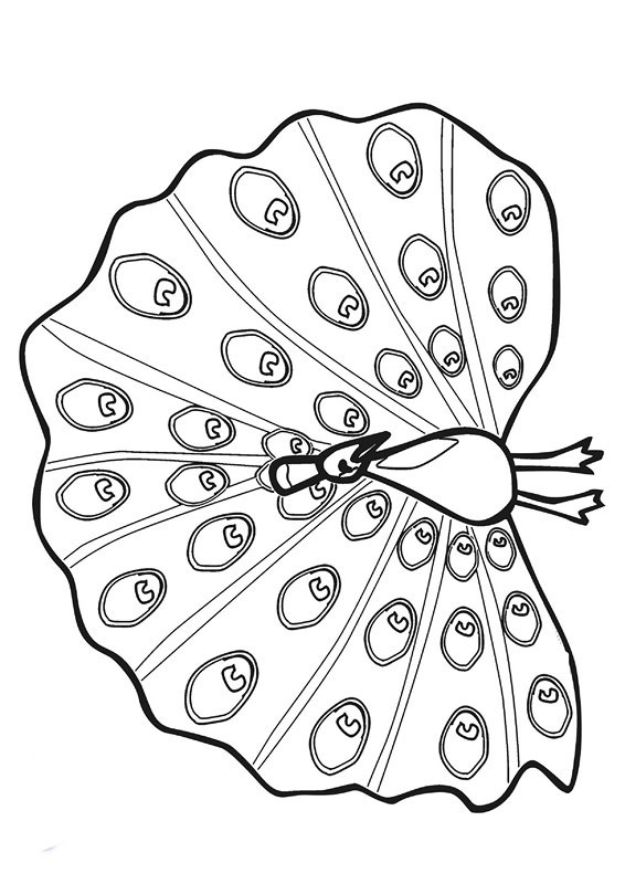 Peacock Coloring Page - Eğitim Materyali - Hayvanlar