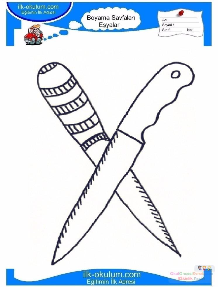 çocuklar-için-Bıçak-eşyalar-boyama-sayfası-13
