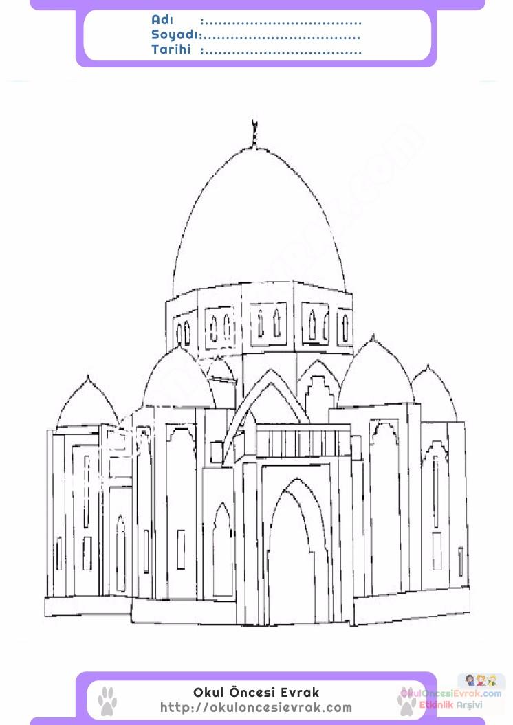çocuklar-için-Cami-yapılar-binalar-boyama-sayfası-11
