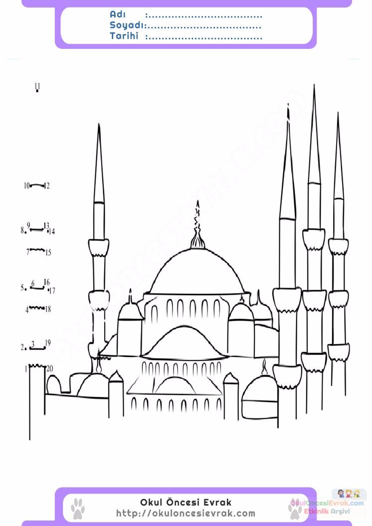 çocuklar-için-Cami-yapılar-binalar-boyama-sayfası-14
