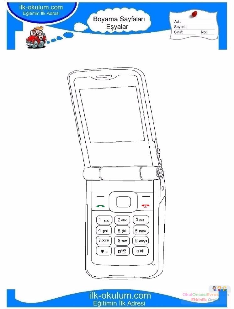 çocuklar-için-Cep-Telefonu-eşyalar-boyama-sayfası-5