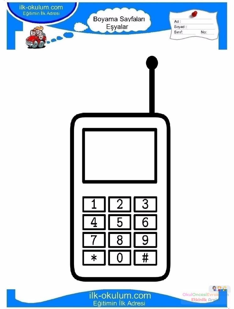 çocuklar-için-Cep-Telefonu-eşyalar-boyama-sayfası-8