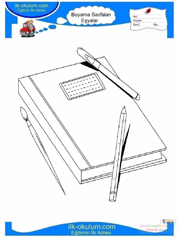 çocuklar-için-Defter-eşyalar-boyama-sayfası-11