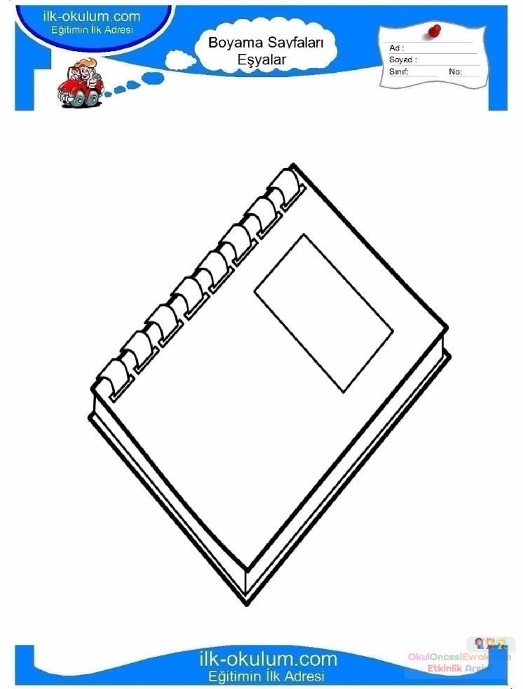 çocuklar-için-Defter-eşyalar-boyama-sayfası-3
