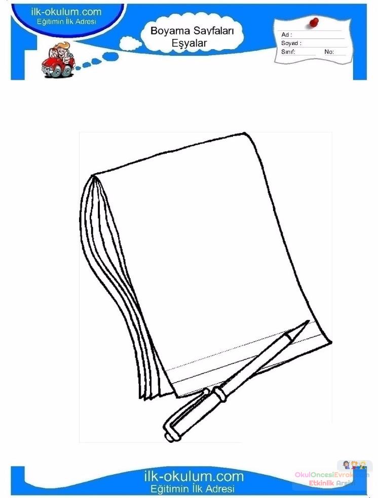 çocuklar-için-Defter-eşyalar-boyama-sayfası-5