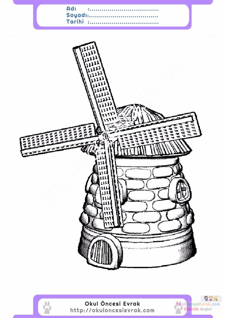çocuklar-için-Değirmen-yapılar-binalar-boyama-sayfası-8