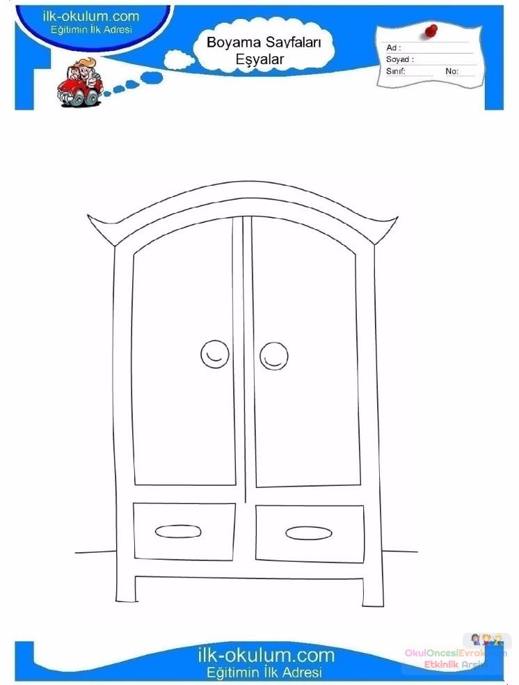 çocuklar-için-Dolap-eşyalar-boyama-sayfası-6
