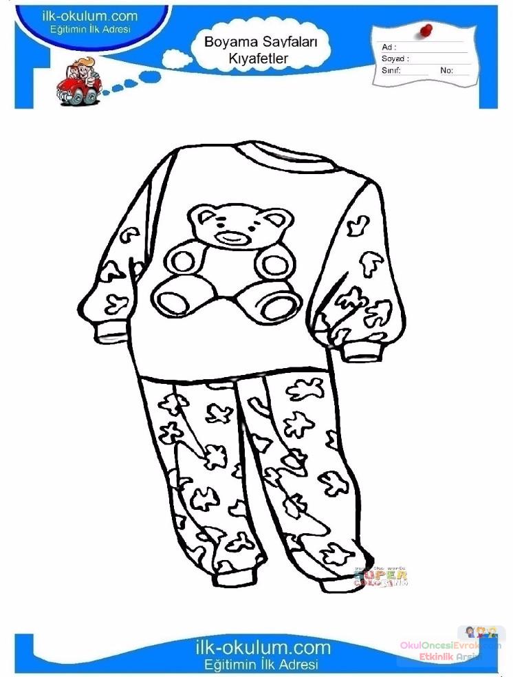 çocuklar-için-Eşofman-Pijama-kıyafet-giysi-boyama-sayfası-1