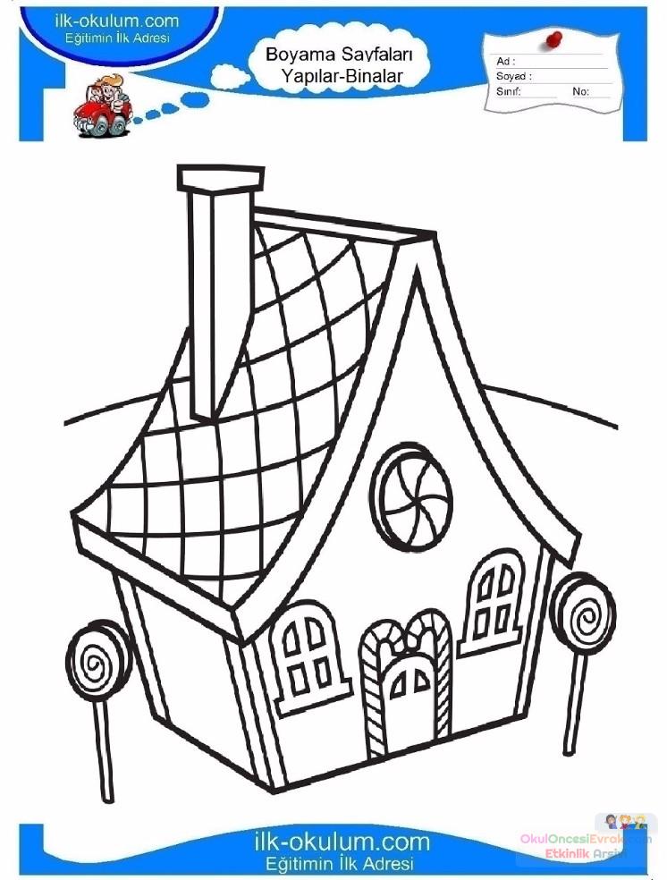 çocuklar-için-Ev-yapılar-binalar-boyama-sayfası-2