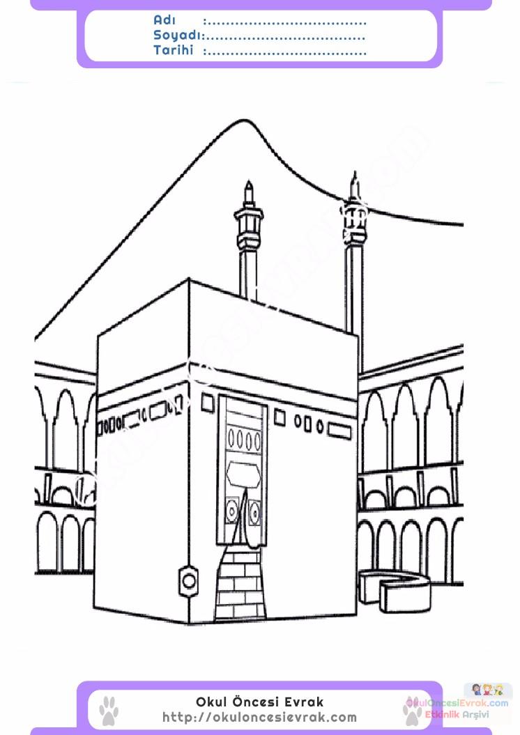 çocuklar-için-Kabe-yapılar-binalar-boyama-sayfası-2